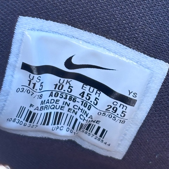 Nike Zoom Rev II Men's White black Basketball Shoes Size 11.5 EUC - Picture 6 of 7